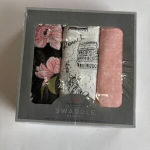 Newcastle Classics London Paris New York Bamboo Muslin Swaddle 3 Pack 47"x47"NIB